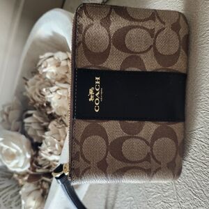 Coach Brown and Black Wristlet